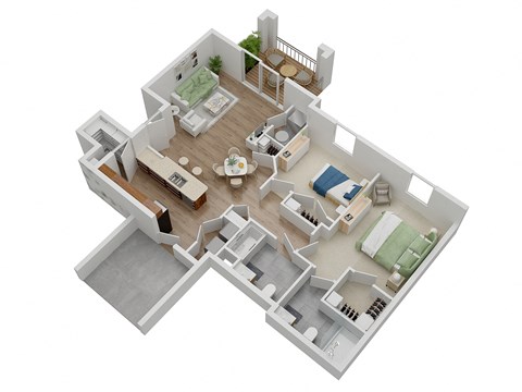 bedroom floor plan an in 3d